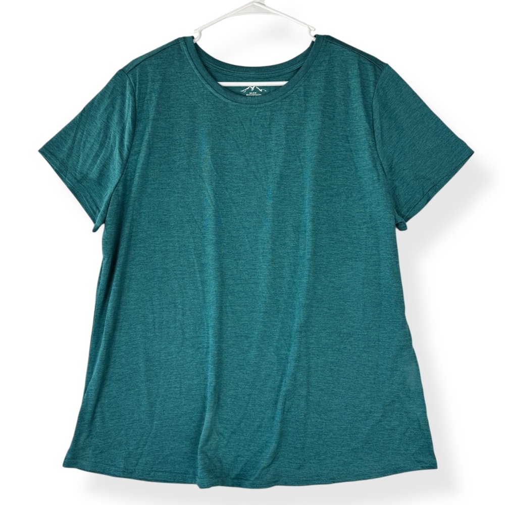 Blue Mountain Top Womens XL Short Sleeve Polyester Moisture Wick Quick Dry NWT